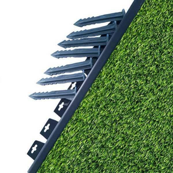 çim ayırıcı sınırlayıcı düz siyah renk 25 metre 50 adet kazık